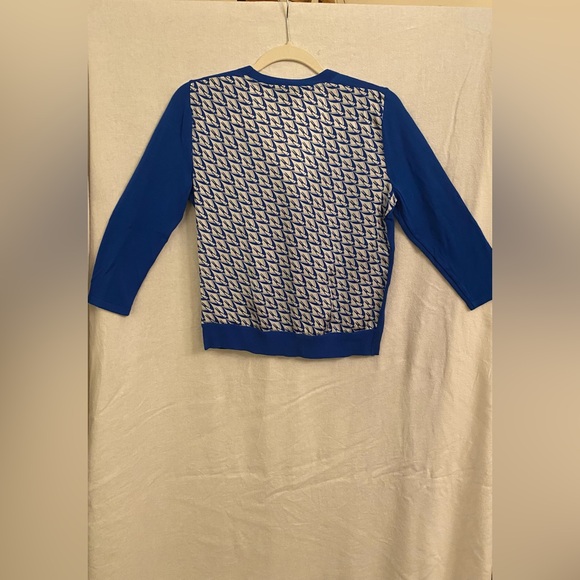 Alfani blue cardigan with bird/swallow pattern on the inside and back - Picture 2 of 4